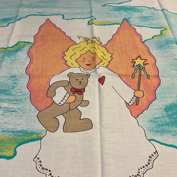 Vintage Cotton Fabric Angel 35” x 45” Cheater Quilt by Jan Leslie Celestial - Picture 2 of 10